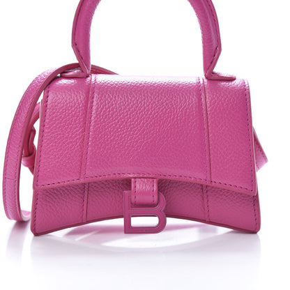 Balenciaga Grained Calfskin Tonal B Hourglass Top Handle Bag Mini Fuchsia 7 of 9