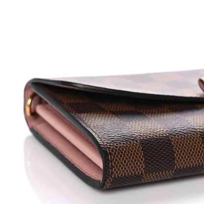 Louis Vuitton Damier Ebene Croisette Chain Wallet Rose Ballerine 8 of 9