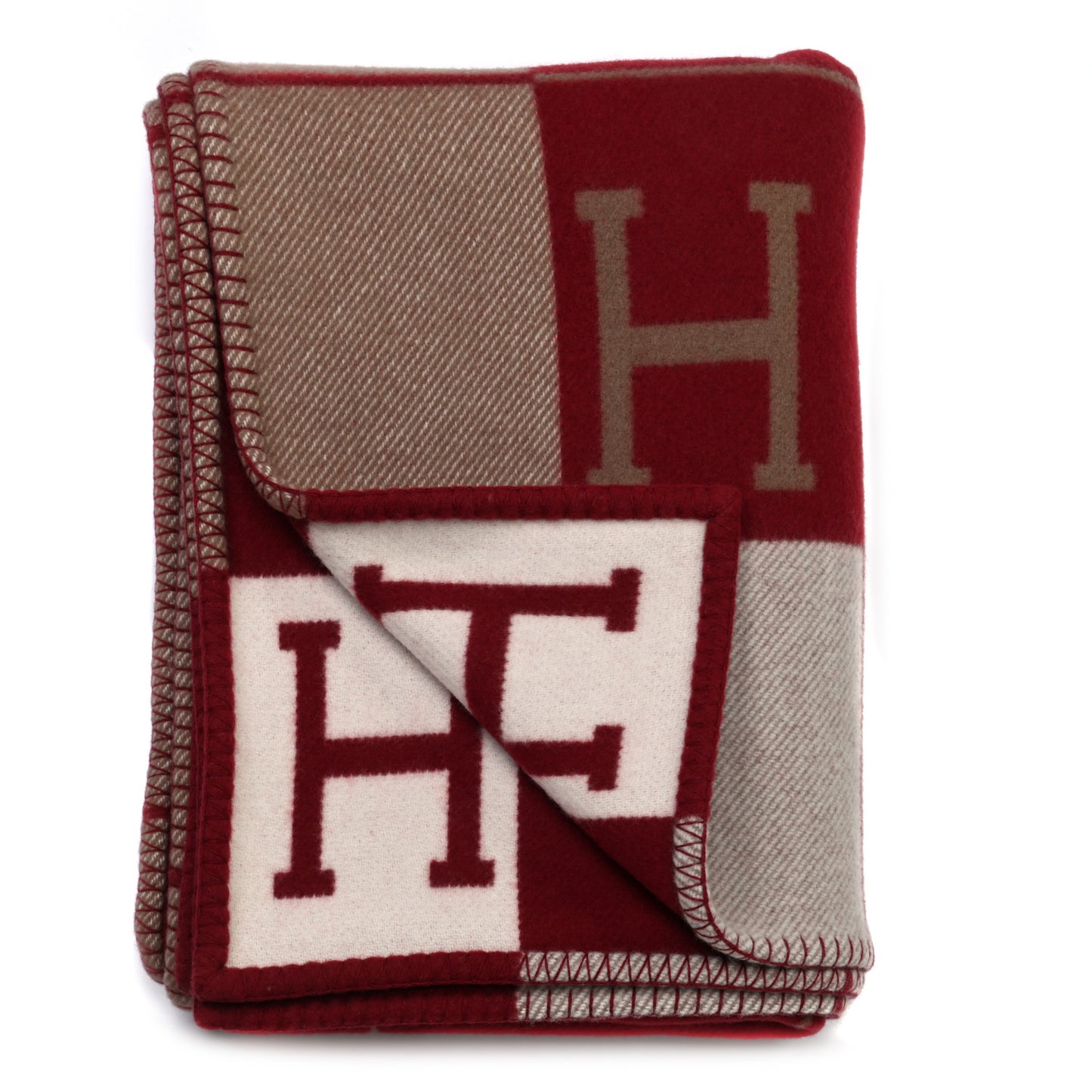 Wool Cashmere Avalon III Blanket Ecru Rouge H