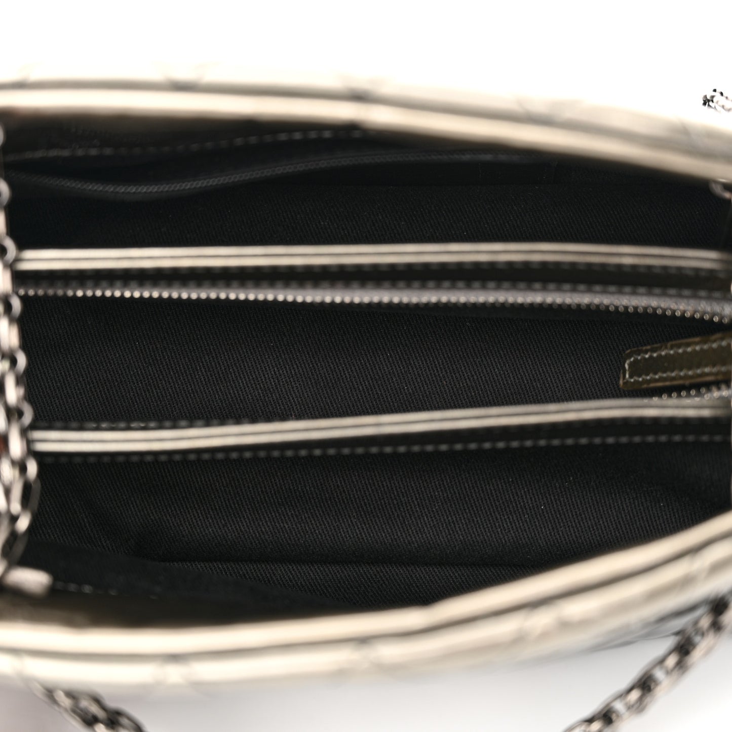 Patent Quilted Small Just Mademoiselle Bowling Bag Grey Black