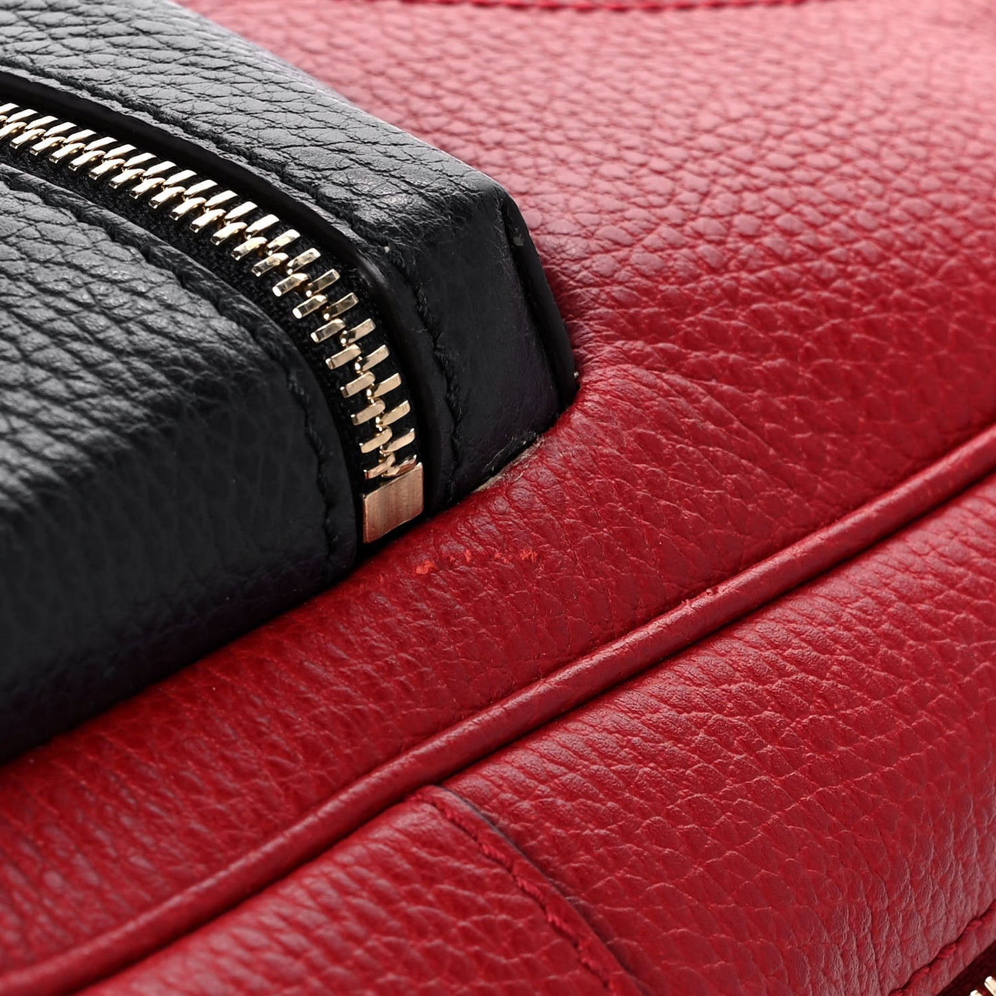 Pebbled Calfskin Bi-Color Soho Chain Backpack Red Navy