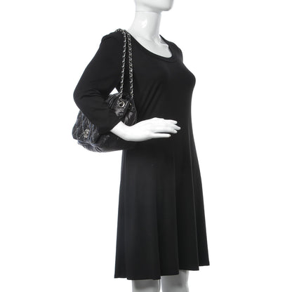 Chanel Nylon Quilted Tweed Stitch Bubble Flap Black 2 of 7
