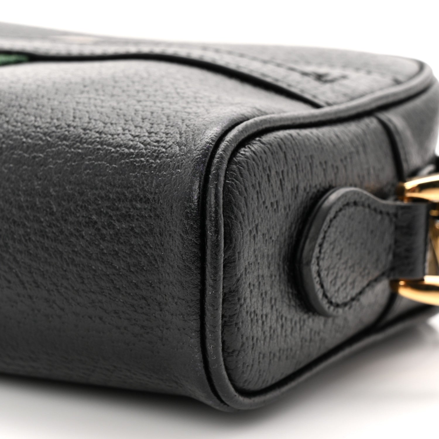 Gucci Calfskin Web Mini Ophidia Shoulder Bag Black 1800521