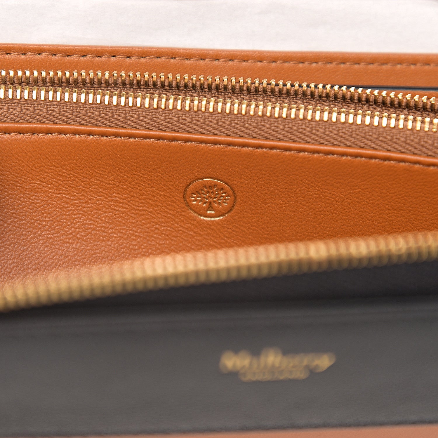 Mulberry Silky Calfskin Colorblock 12 Card Zip Around Wallet Nutmeg 5 of 6