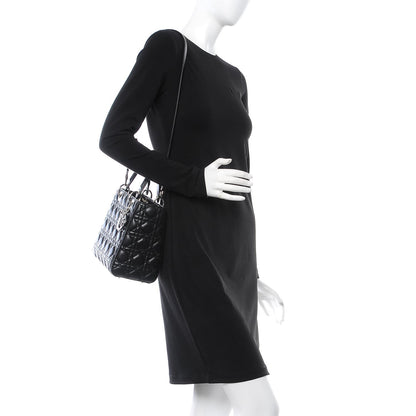 Christian Dior Lambskin Cannage Medium Lady Dior Black 2 of 7