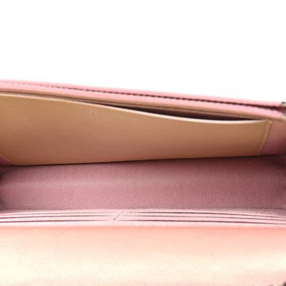 Chanel Iridescent Calfskin Quilted Wallet on Chain WOC Pink 5 of 11