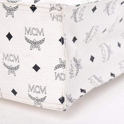 MCM Visetos Shopper Tote White 21 of 25