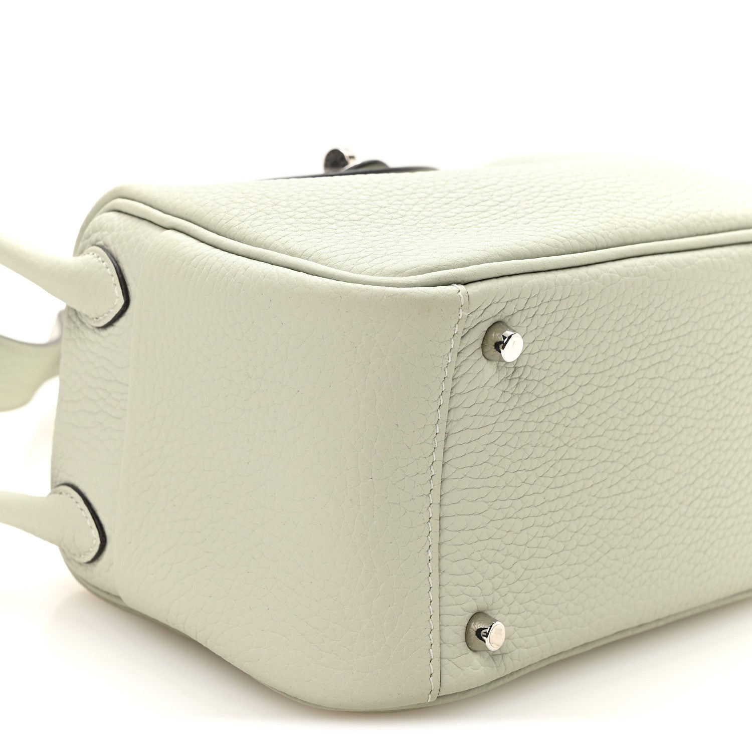 Hermes Taurillon Clemence Mini Lindy 20 Gris Neve 9 of 11