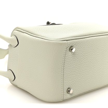 Hermes Taurillon Clemence Mini Lindy 20 Gris Neve 9 of 11