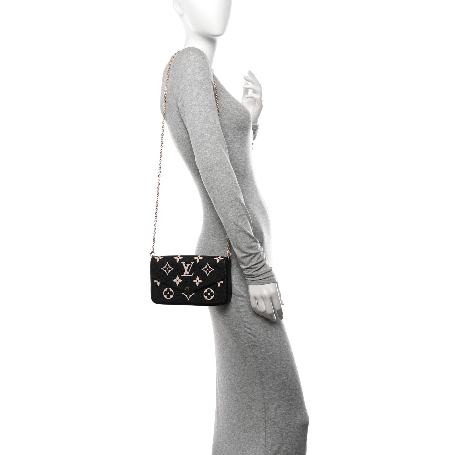 Louis Vuitton Empreinte Monogram Giant Felicie Pochette Black Beige 2 of 11