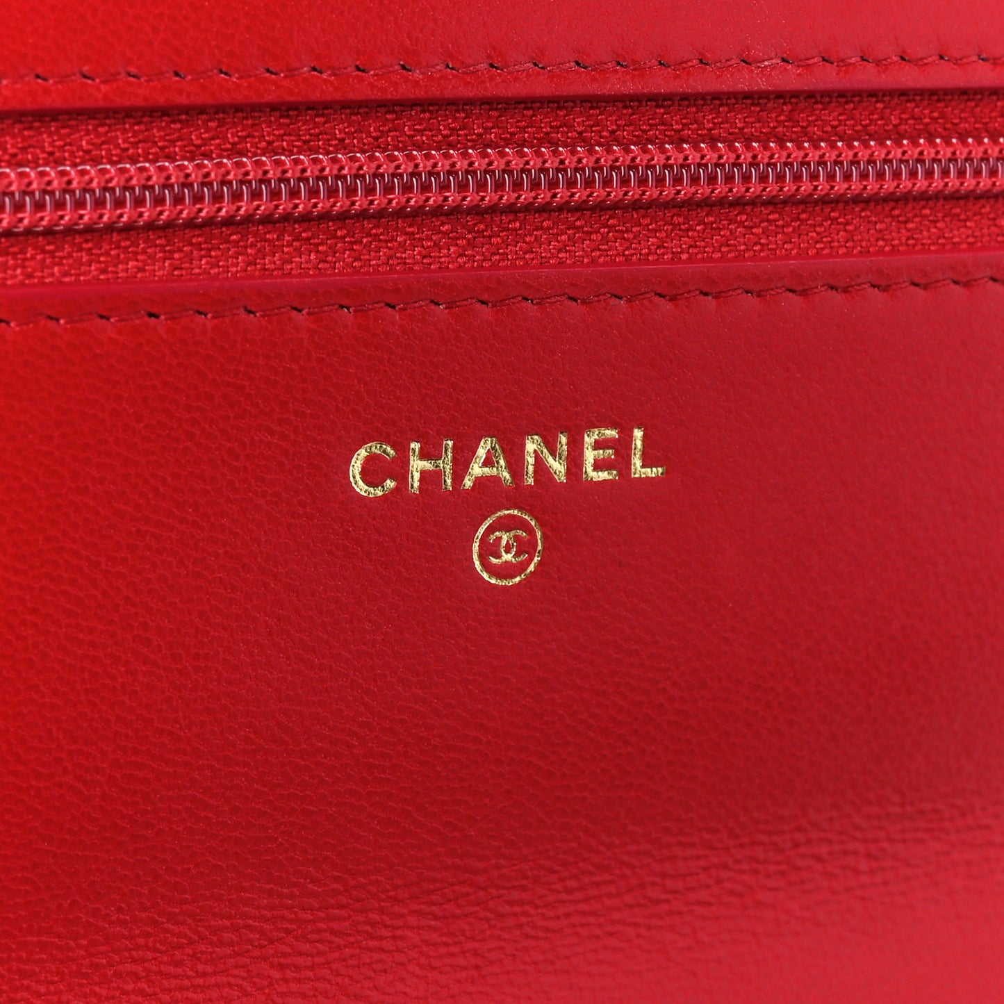 Goatskin Quilted Chanel 19 Wallet On Chain WOC Red