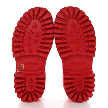 Gucci Rubber GG Monogram Perforated Elea Platform 55mm Lug Sole Sandals 37 Deep Coral 5 of 12