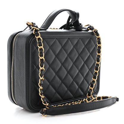 Chanel Caviar Quilted Medium CC Filigree Vanity Case Black 3 of 11