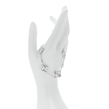 Van Cleef & Arpels 18K White Gold 5 Motifs Guilloche Vintage Alhambra Bracelet 2 of 6