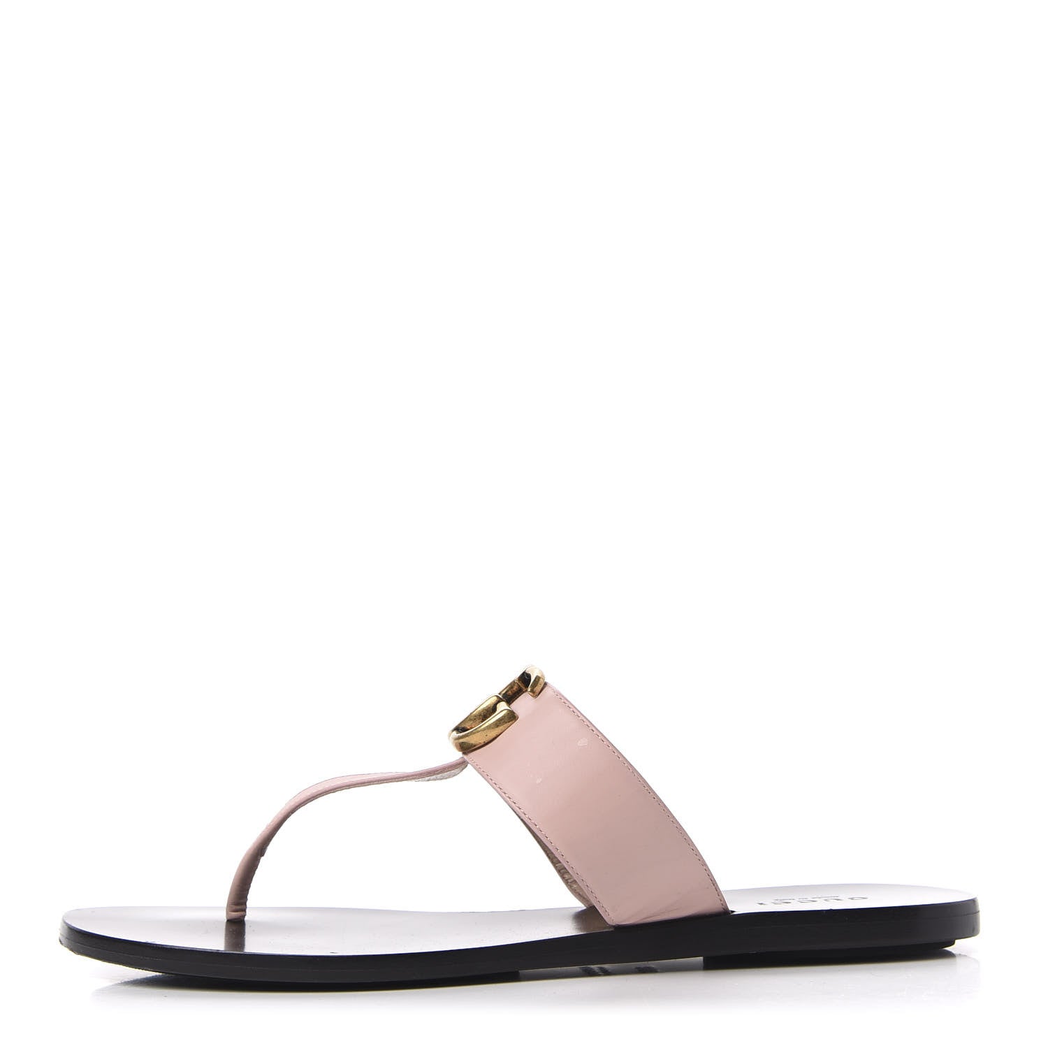 Gucci Calfskin GG Marmont Thong Sandals 37.5 Perfect Pink 1 of 10