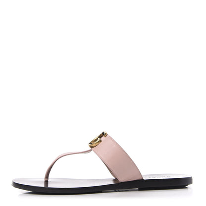 Gucci Calfskin GG Marmont Thong Sandals 37.5 Perfect Pink 1 of 10
