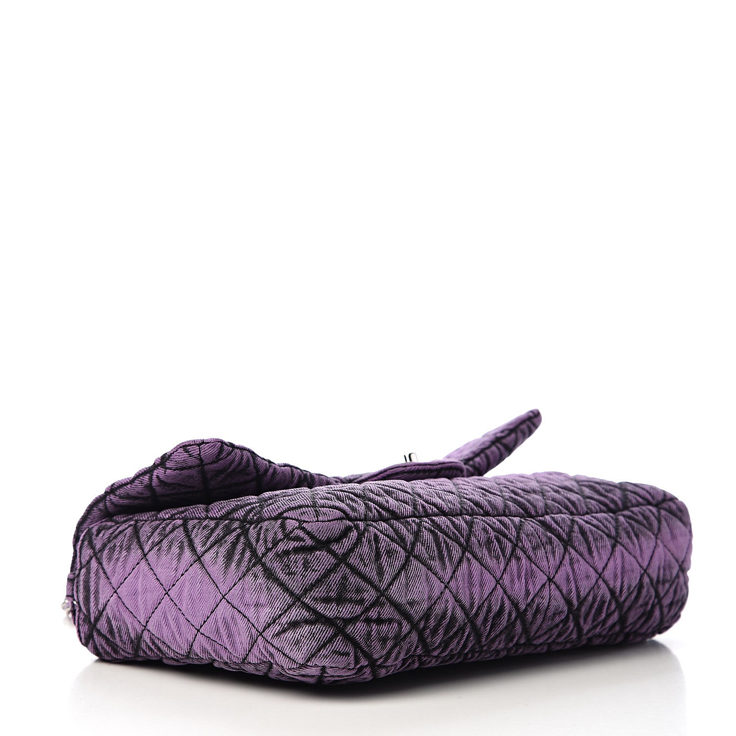 Chanel Denim Quilted Denimpression Flap Purple Black 3 of 10