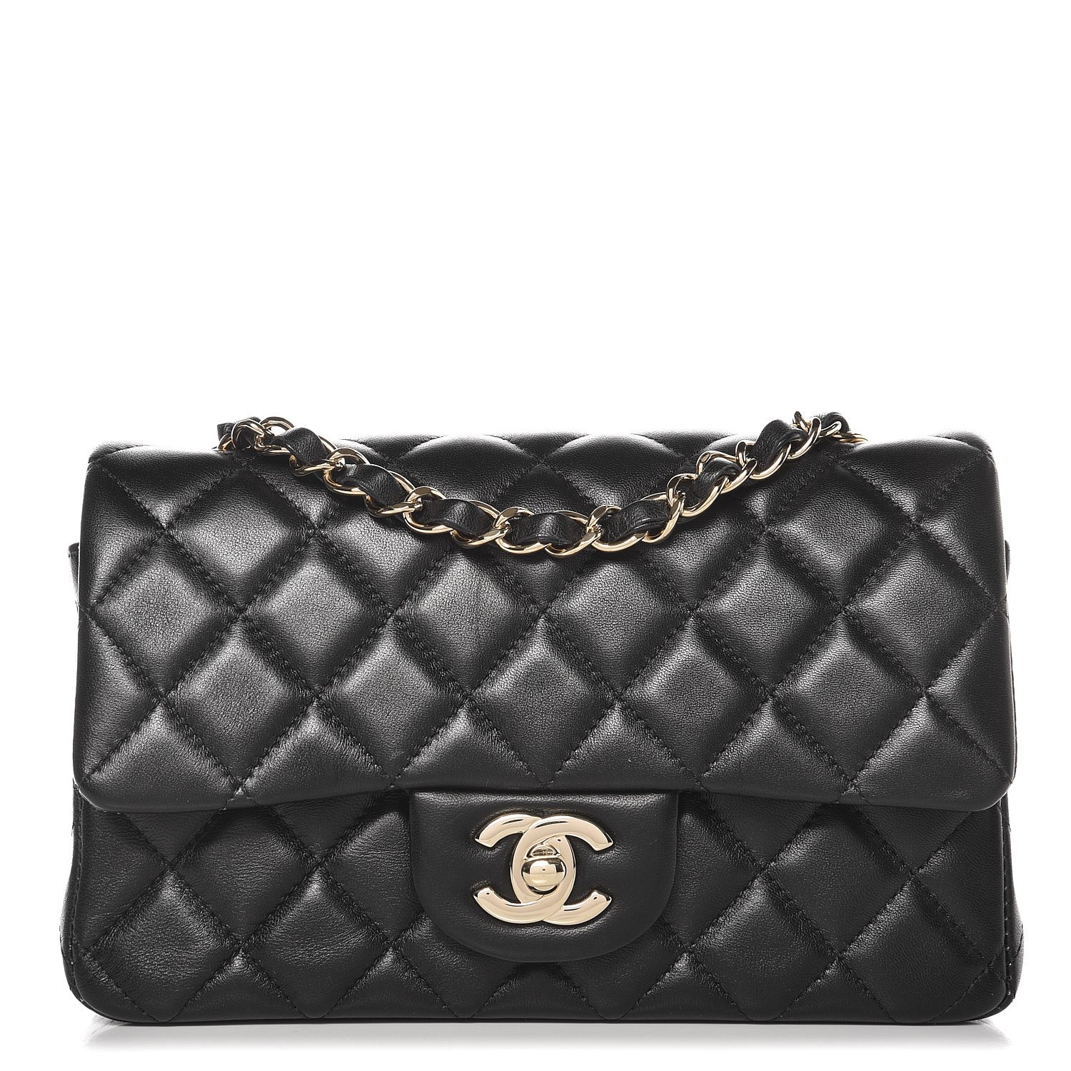 Chanel Lambskin Quilted Mini Rectangular Flap Black 1 of 10