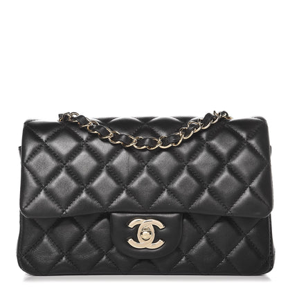 Chanel Lambskin Quilted Mini Rectangular Flap Black 1 of 10