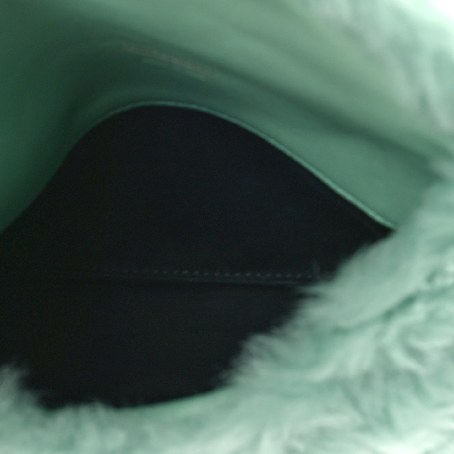 Shearling Quilted Monogram Loulou Puffer Pouch Clutch Iced Mint