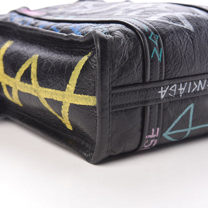 Balenciaga Agneau Arena Graffiti All Over XS Bazar Shopper Tote Black Multicolor 8 of 10
