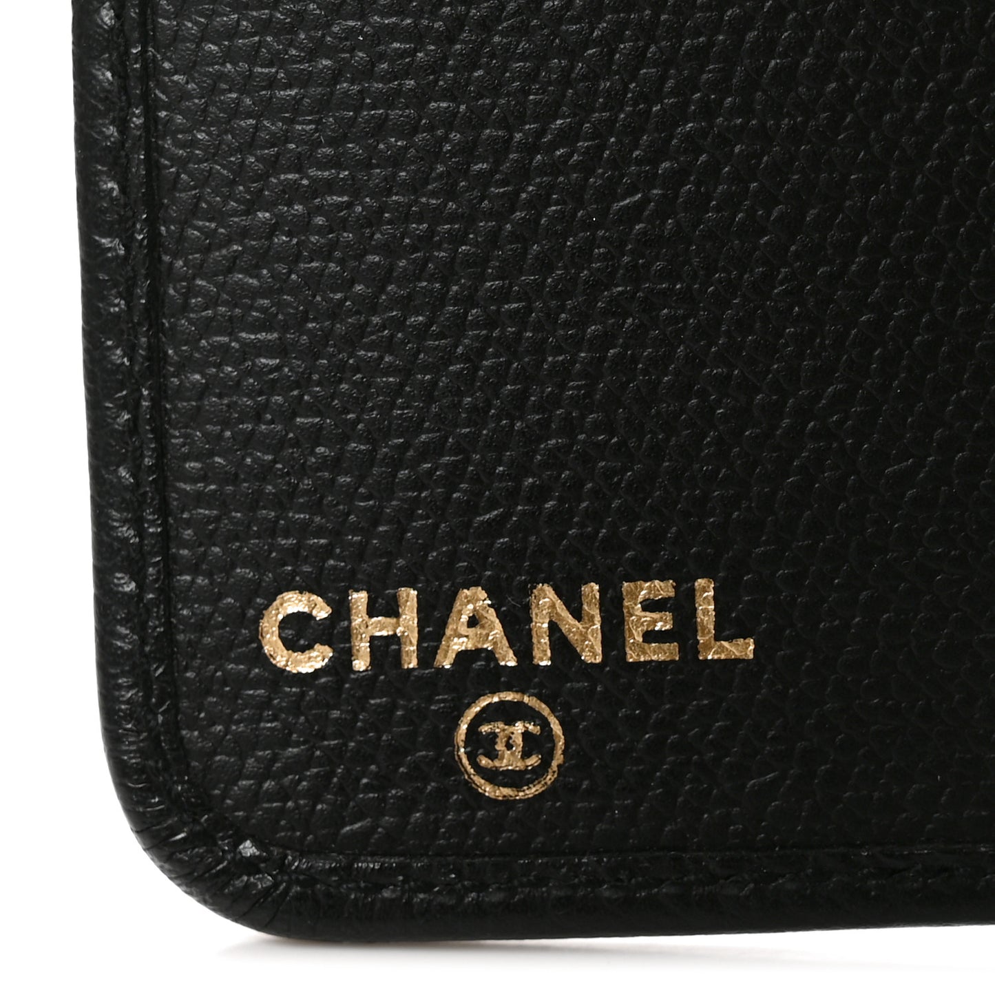 Grained Calfskin CC Button Pocket Agenda Cover Black