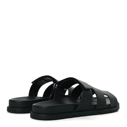 Hermes Calfskin Mens Chypre Sandals 43 Black 4 of 9