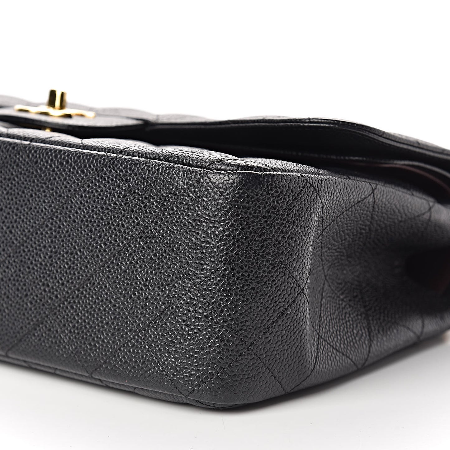 Caviar Quilted Jumbo Double Flap Black