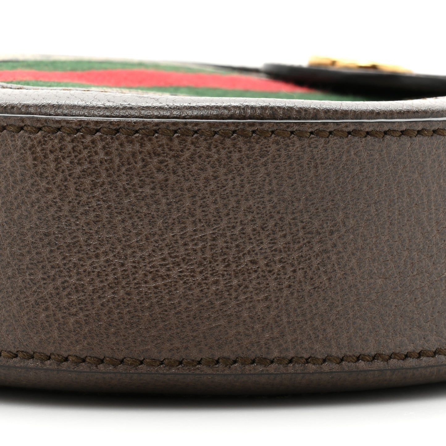 GG Supreme Monogram Web Mini Ophidia Round Shoulder Bag Brown