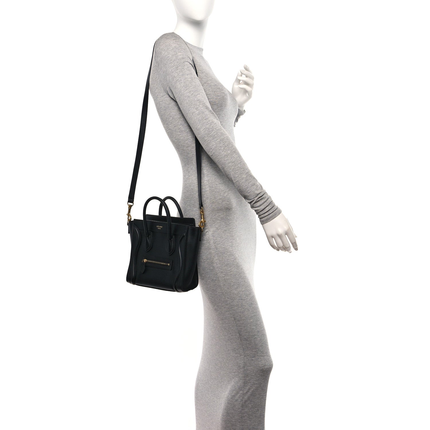 Celine Smooth Calfskin Nano Luggage Black 2 of 9