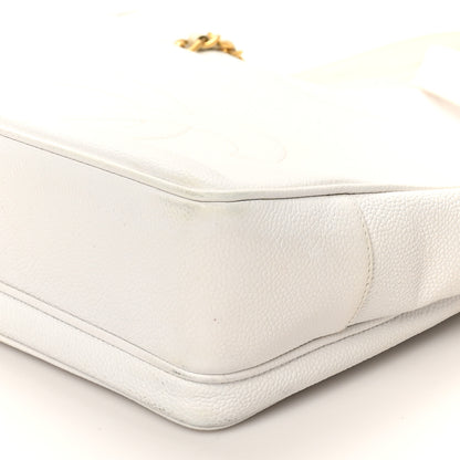 Chanel Caviar Flap Shoulder Bag White 9 of 10