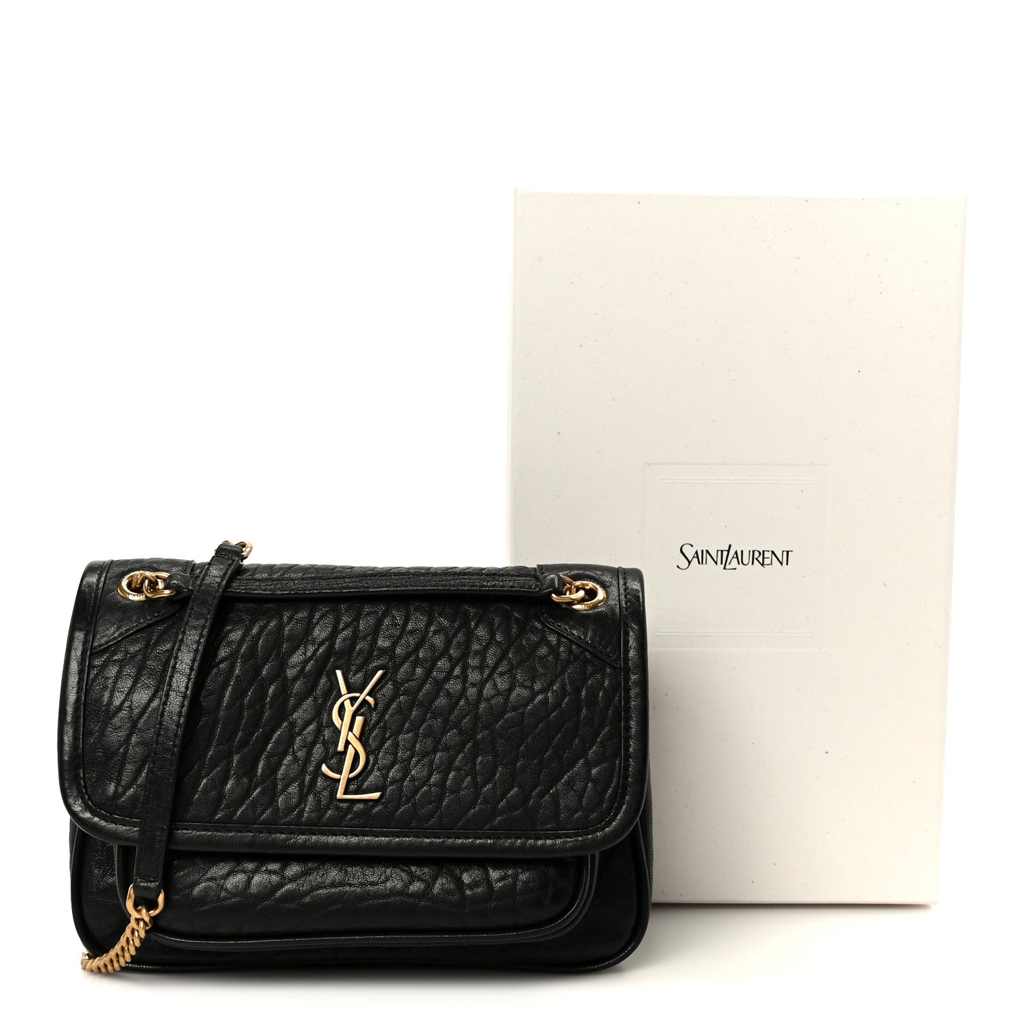 Saint Laurent Grained Lambskin Monogram Mini Niki Chain Satchel Black 11 of 11