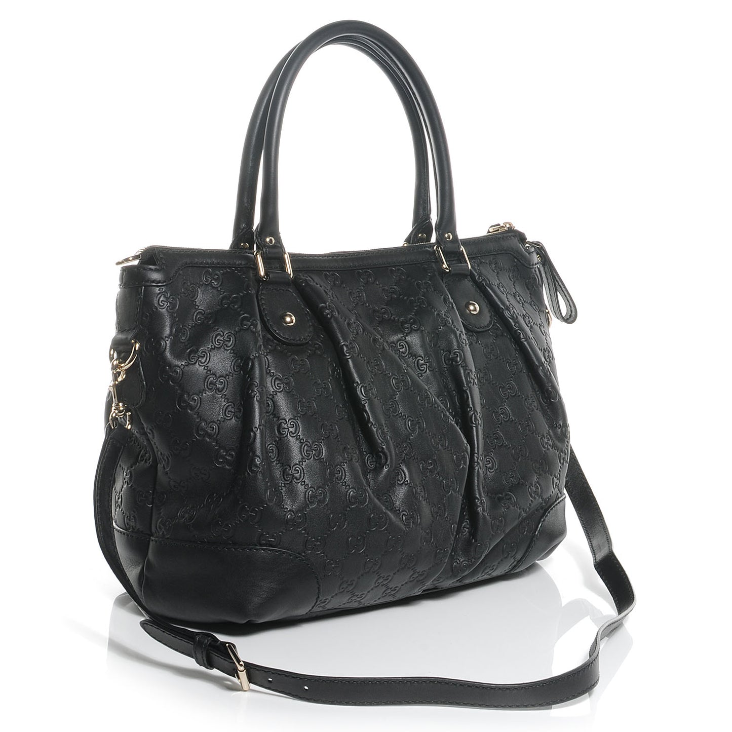 Guccissima Large Sukey Top Handle Bag Black