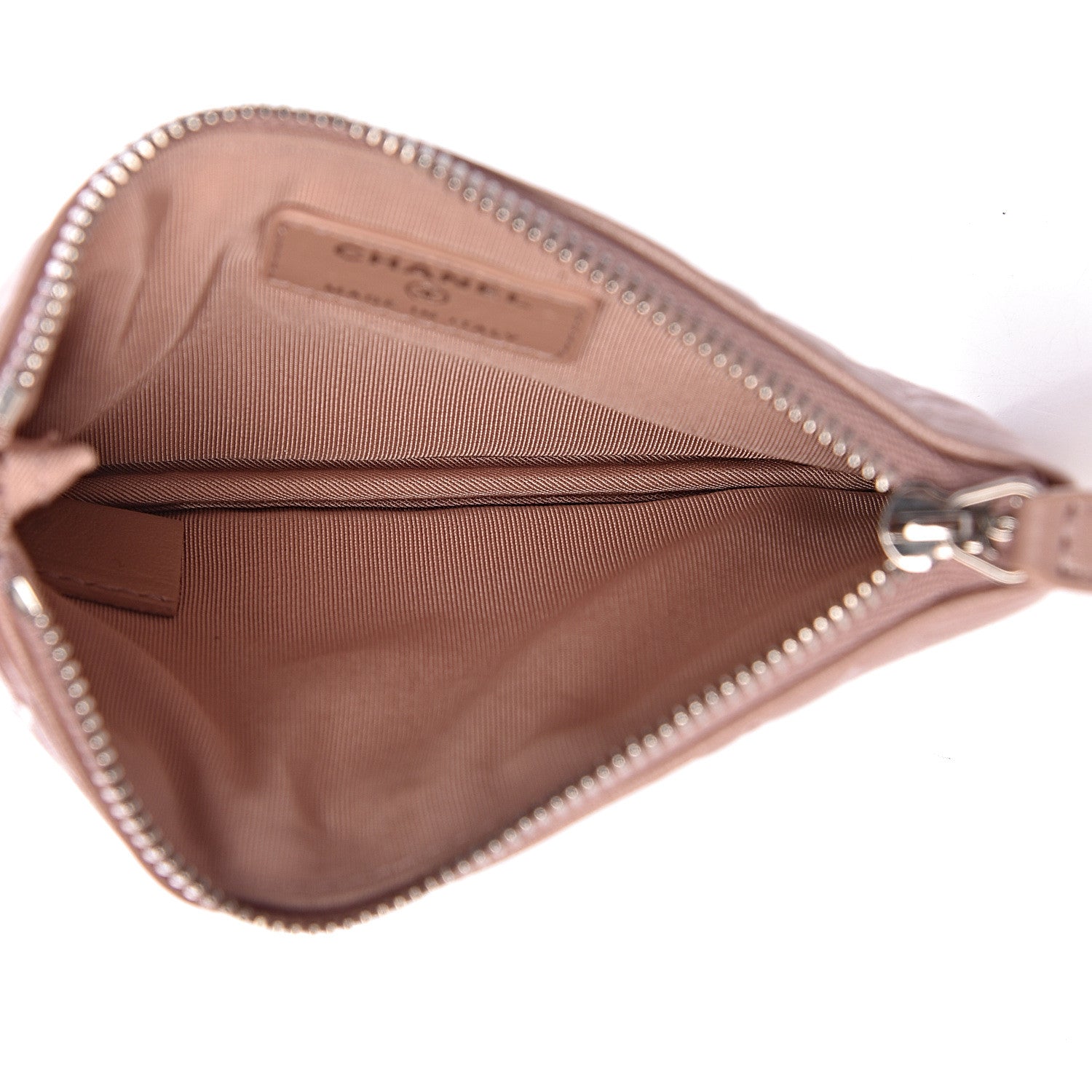 Chanel Goatskin Camellia Embossed Cosmetic Pouch Light Pink 5 of 9