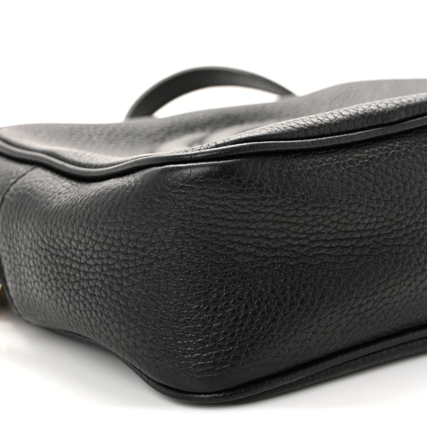 Pebbled Calfskin Small Soho Disco Bag Black