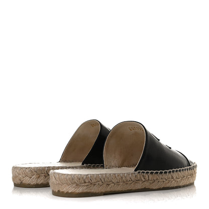 Chanel Goatskin Patent Calfskin CC Espadrille Mules 36 Black 4 of 13