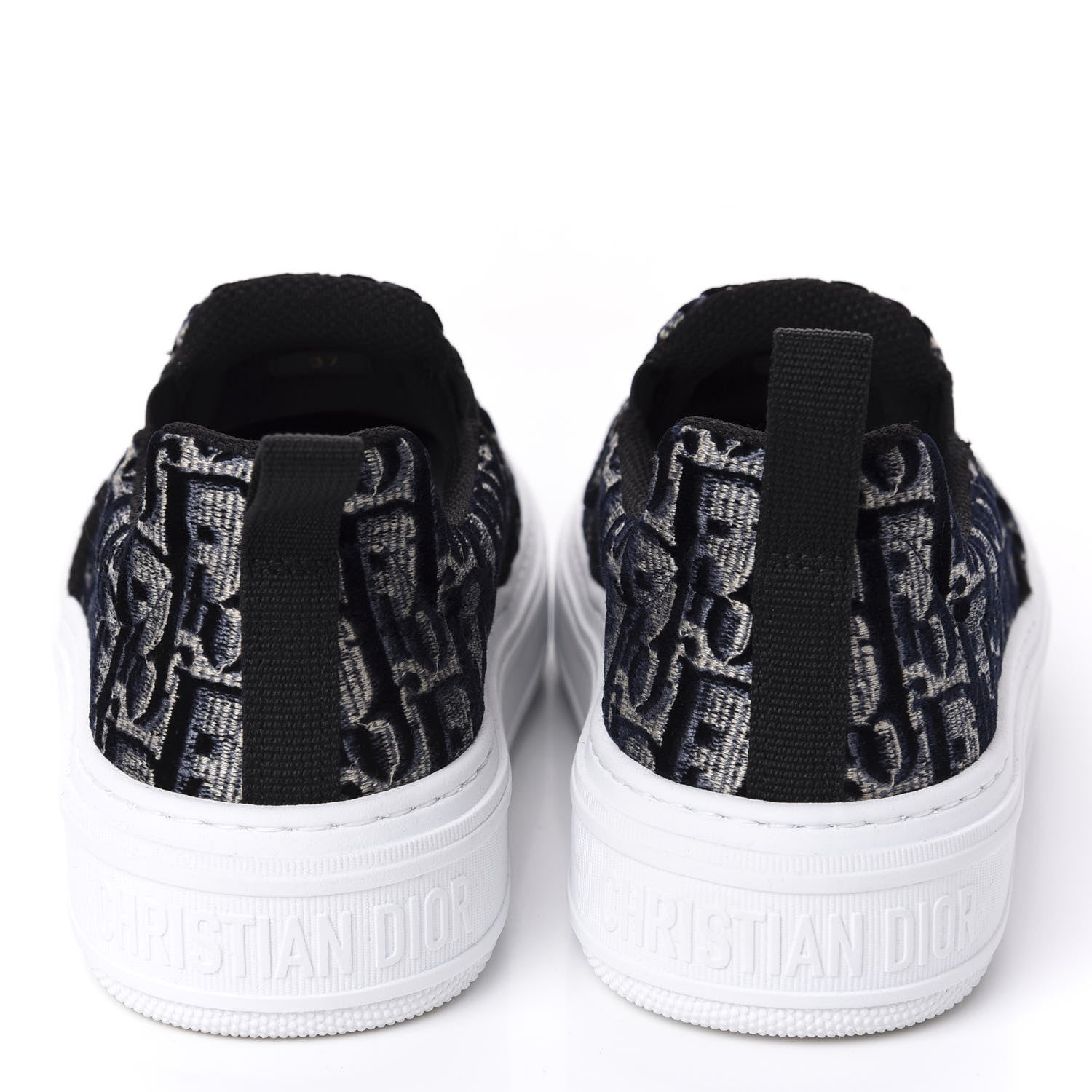 Christian Dior Velvet Oblique Womens Solar Slip On Sneakers 37 Deep Blue 6 of 10