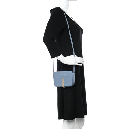 Celine Grained Shiny Calfskin Strap Clutch Slate Blue 3 of 9