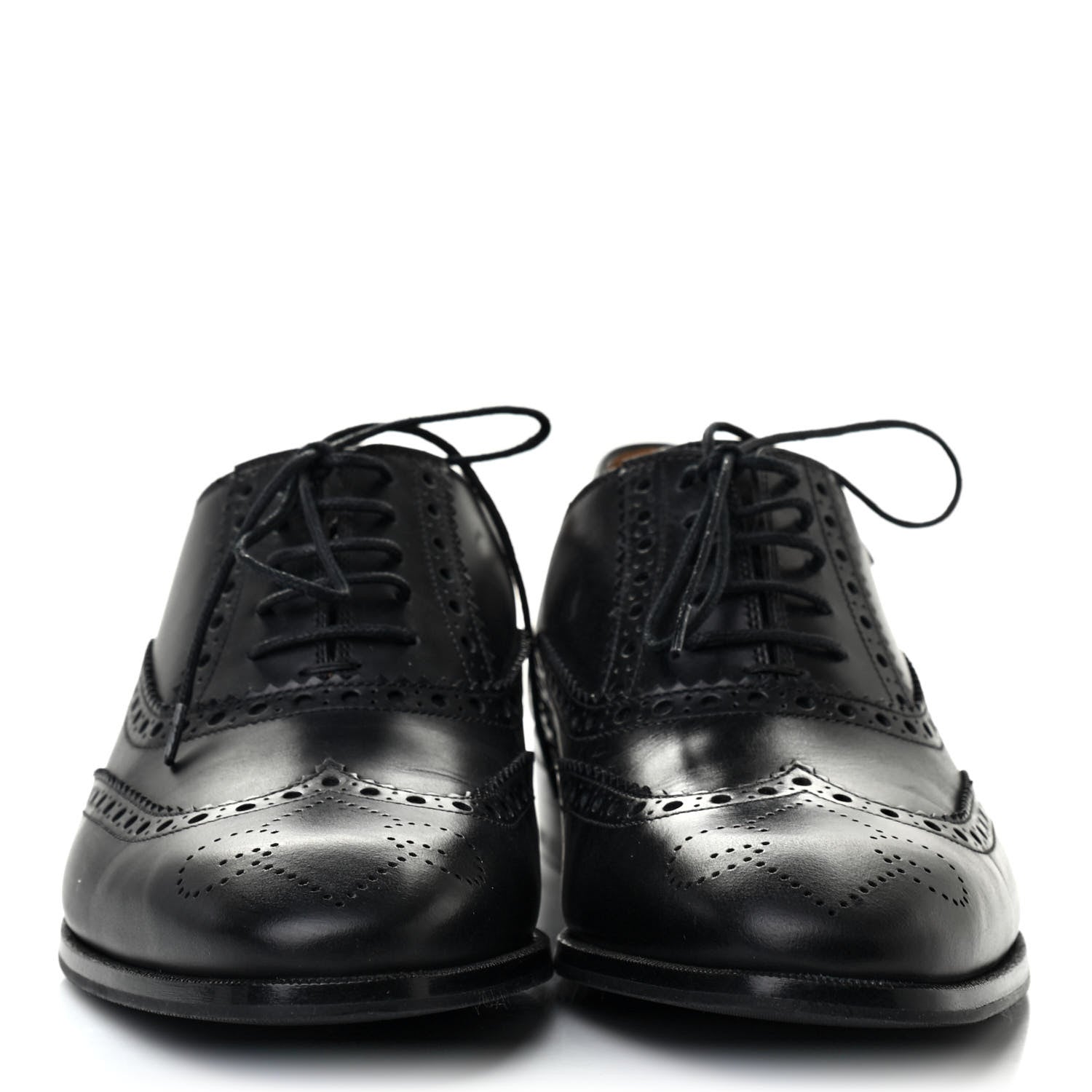 Gucci Calfskin Miro Soft Web Mens Spirit Wingtip Oxfords 6 Black 2 of 9