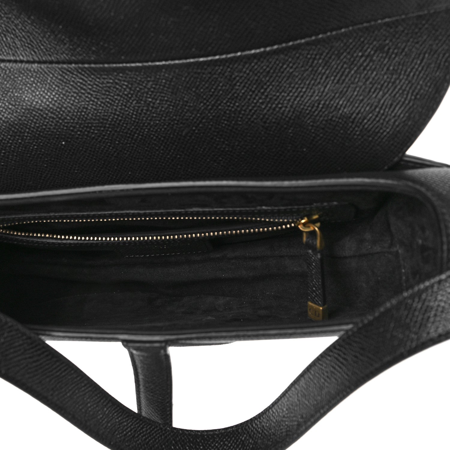 Christian Dior Grained Calfskin Saddle Bag With Strap Black 4 of 8