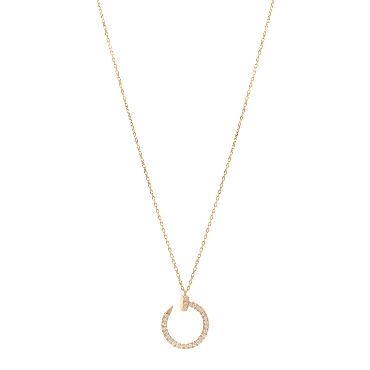 18K Yellow Gold Diamond Juste Un Clou Paved Pendant Necklace