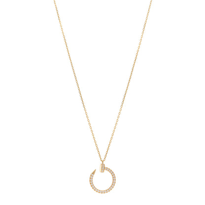 Cartier 18K Yellow Gold Diamond Juste Un Clou Paved Pendant Necklace 1 of 5
