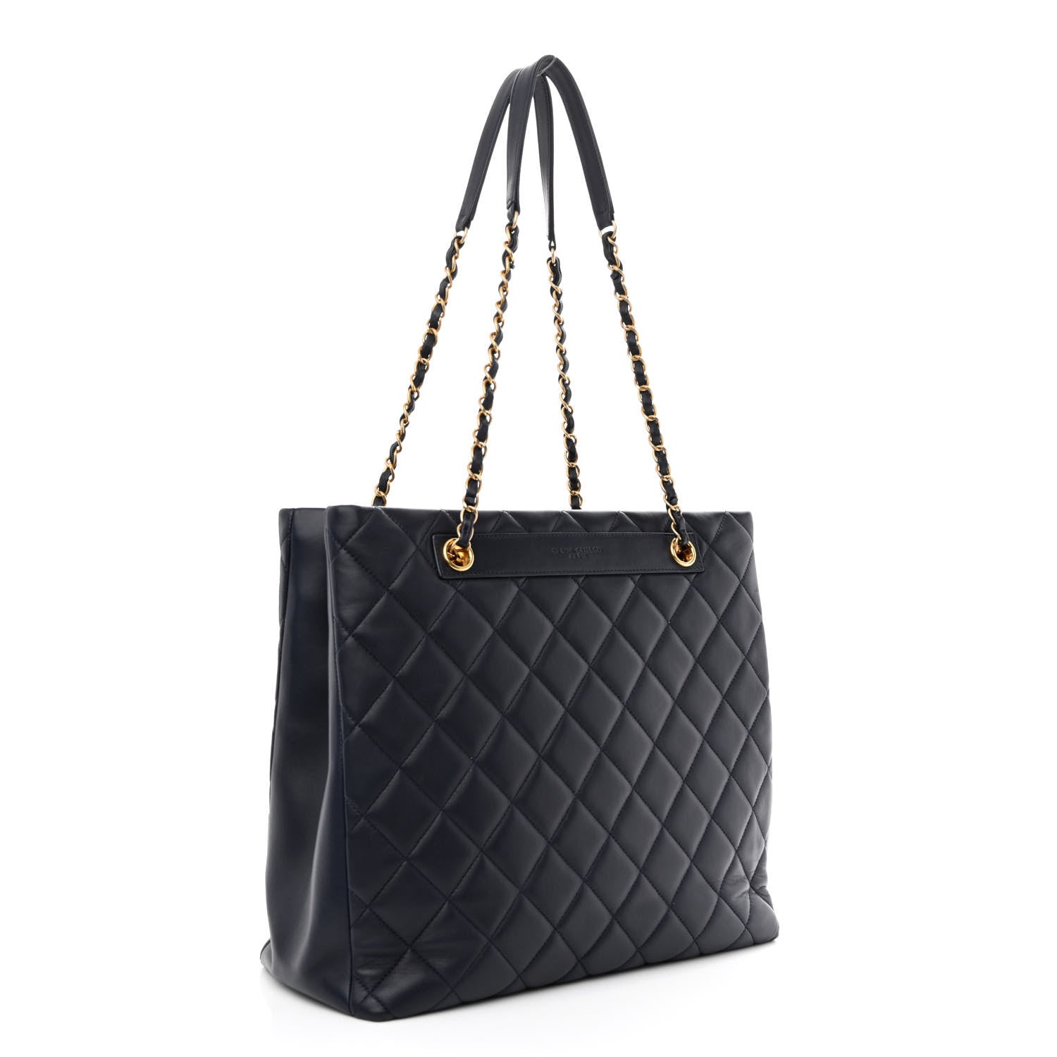 Chanel Lambskin Quilted Trendy CC Shopping Tote Navy 3 of 10