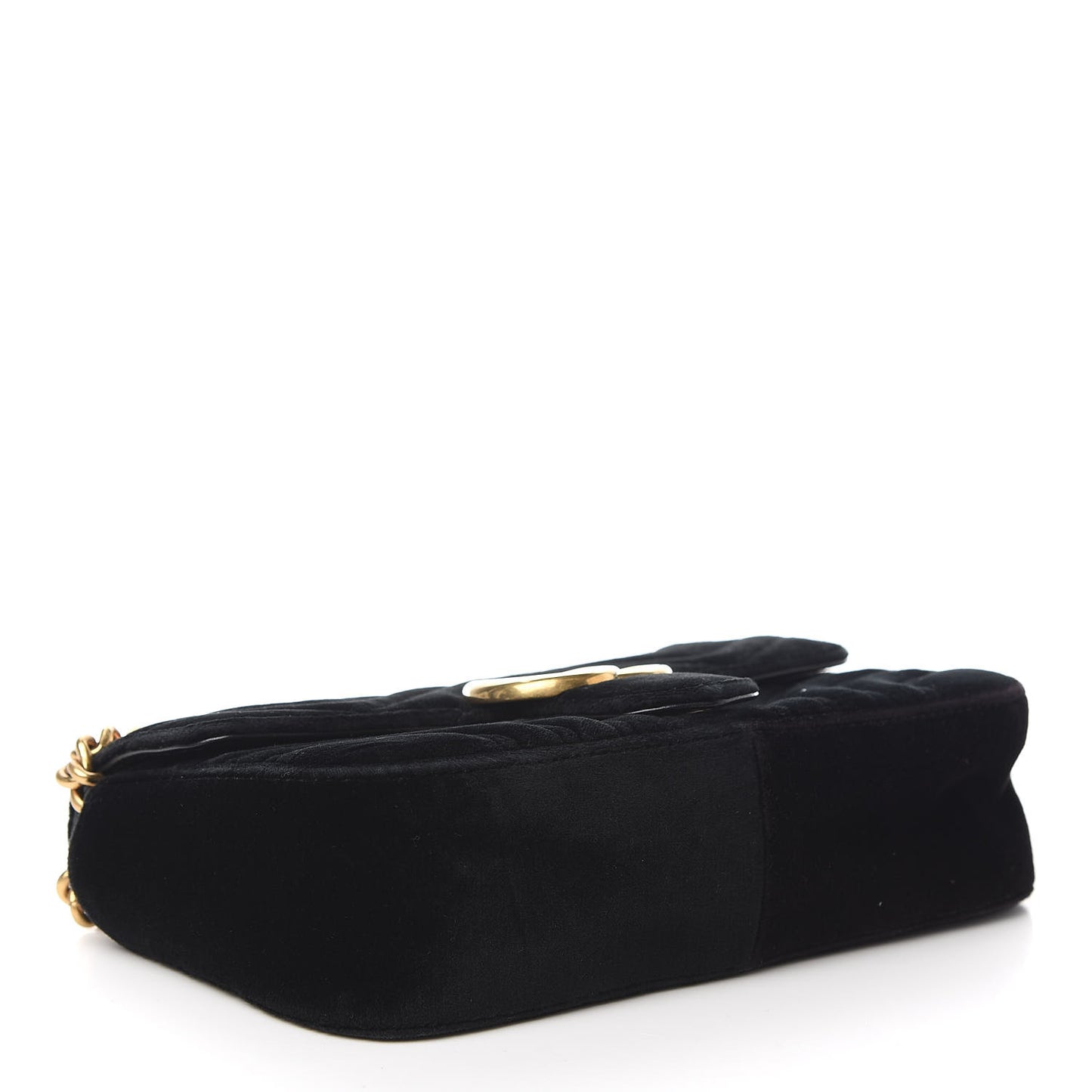 Velvet Matelasse Mini GG Marmont Shoulder Bag Black