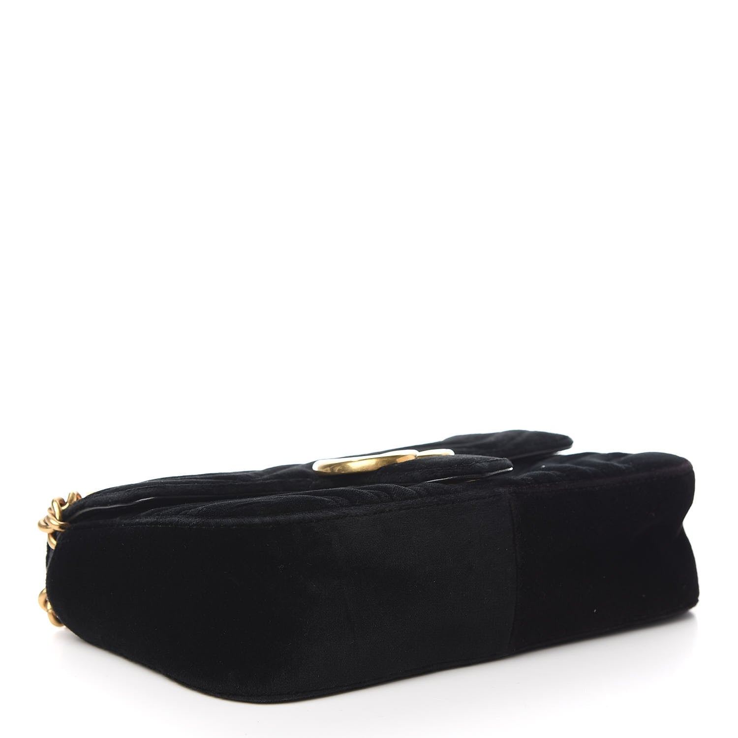 Gucci Velvet Matelasse Mini GG Marmont Shoulder Bag Black 3 of 9