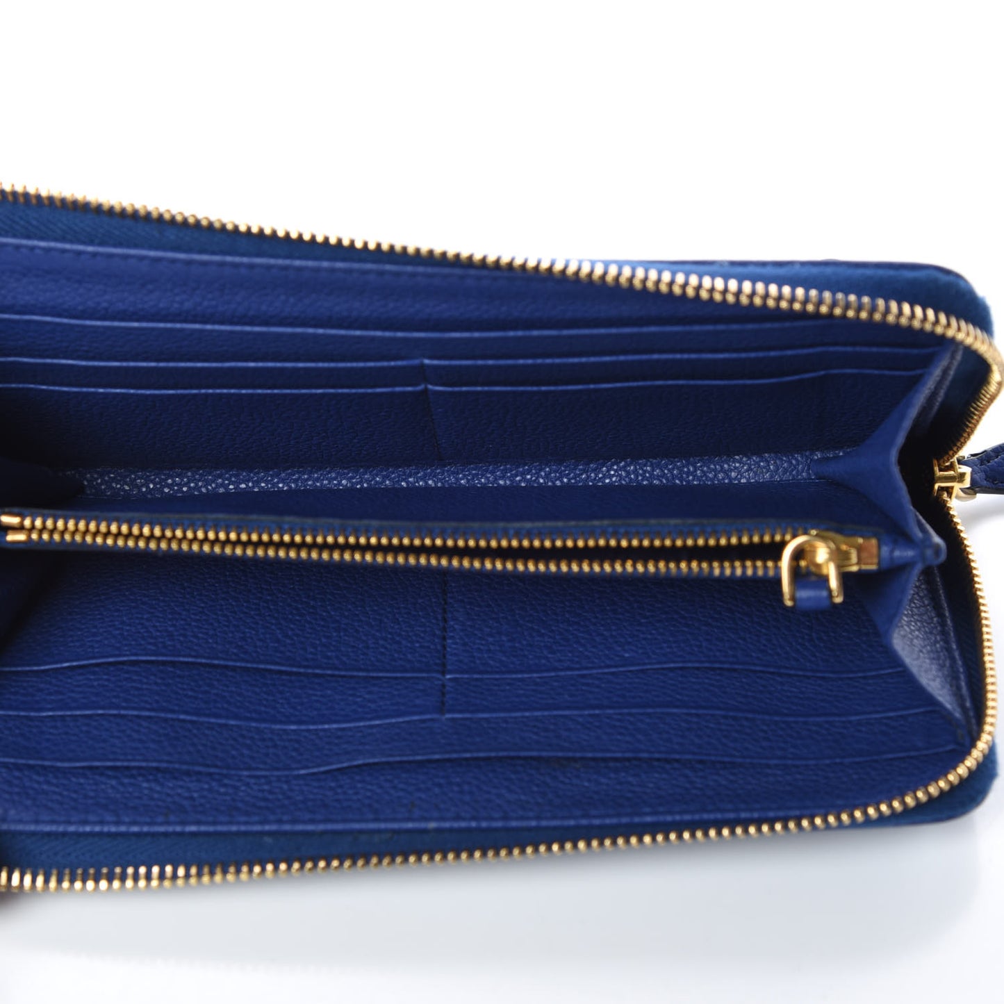 Vitello Grain Zip Around Wallet Inchiostro