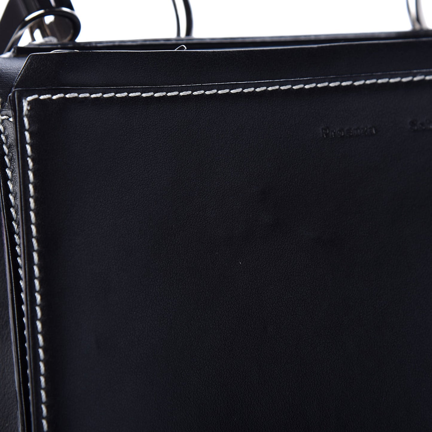 Smooth Calfskin Small Hava Top Handle Bag Black