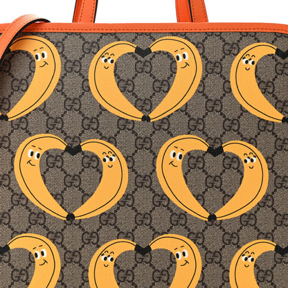 Gucci GG Supreme Monogram Banana Childrens Tote Beige Ebony Multicolor Carrot Orange 7 of 9