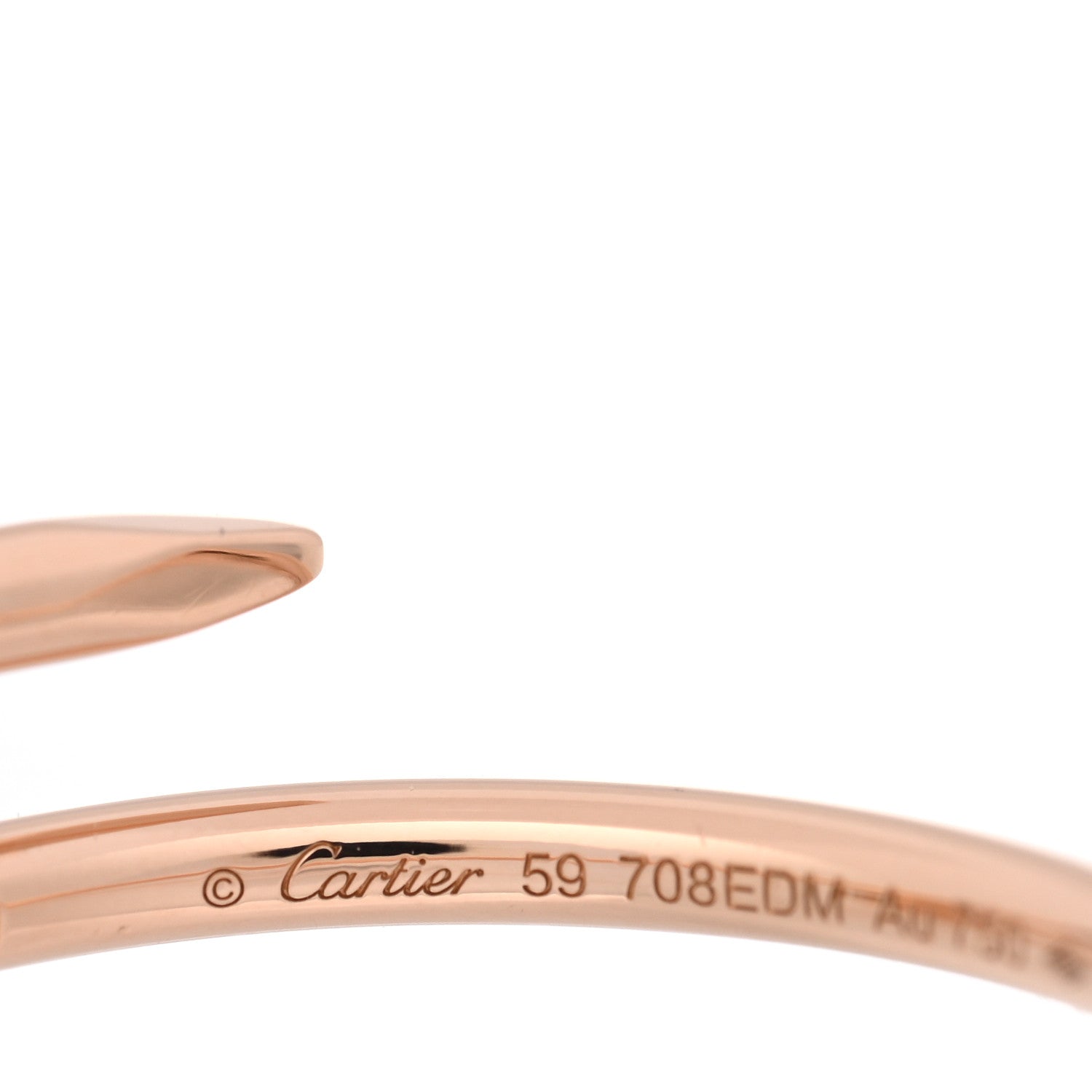 Cartier 18K Pink Gold Small Juste Un Clou Ring 59 8.75 4 of 5