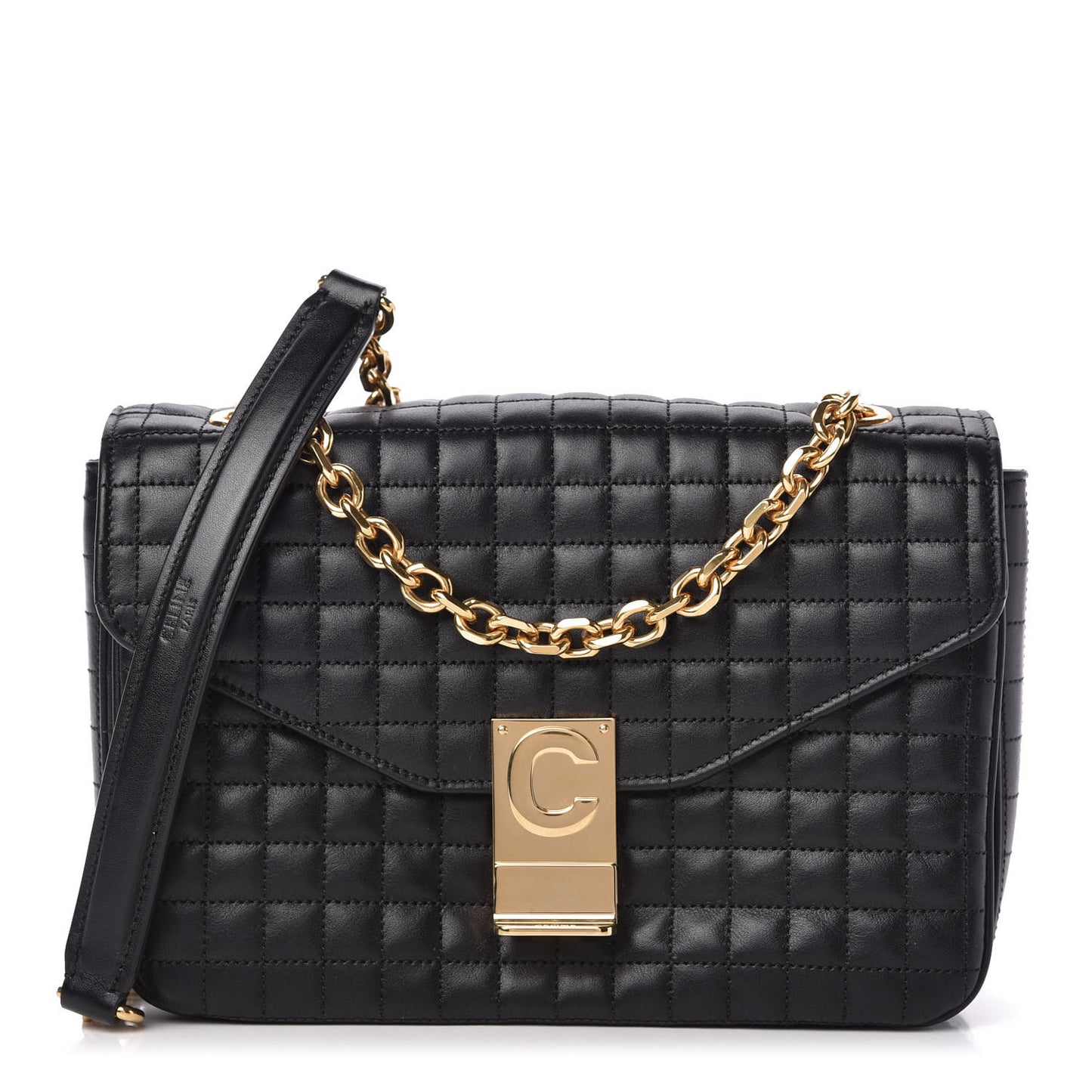 Calfskin Quilted Medium C Bag Black